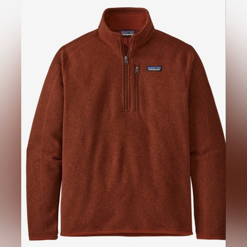 Patagonia Better Sweater Rust Orange Red Quarter-Zip Fleece Pullover Men 2XL